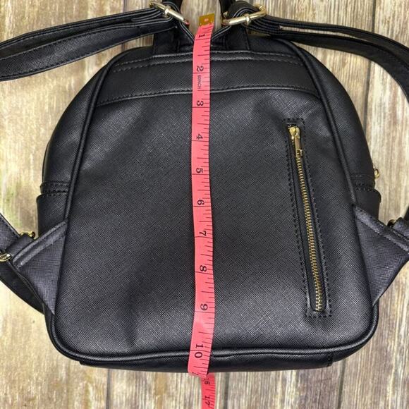coofit black faux leather backpack Blackcraft Cult add front pocket and two side pocket Coofit Brand Coofit Black Faux